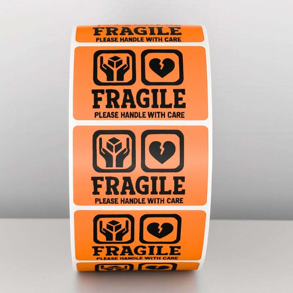 📦 Fragile Shipping Stickers | Handle With Care Labels | Red Warning LABELS - Picture 2 of 11